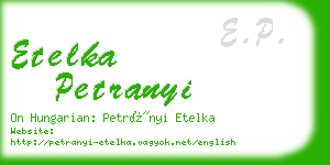 etelka petranyi business card